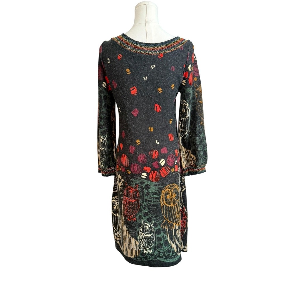 Whimsy‎ Goth Owl Sweater Dress Size Small Boho Forestcore Indie Festival Cottage - Picture 5 of 14